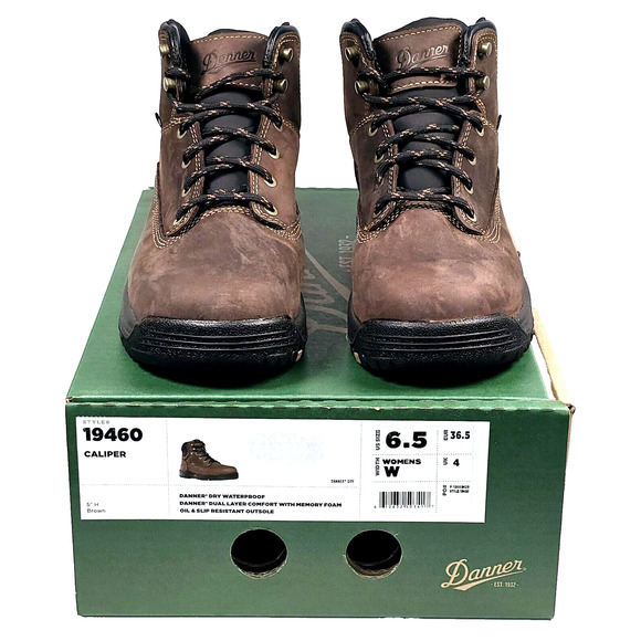 Danner Womens Sz 6.5 W Caliper 5" Brown Leather Waterproof Work Boots 19460 USA - Picture 1 of 13